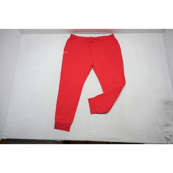 Lacoste Jogger Taper Sweat Pants Red Athletic With Pockets Mens Size 3XL - Picture 1 of 10